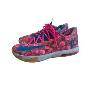 Nike KD 6 Aunt Pearl Lace Up Sneaker Size 11 Floral Basketball Athletic Shoe